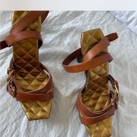 Yves Saint Laurent Women's Brown High Heel Sandals - Picture 4 of 5